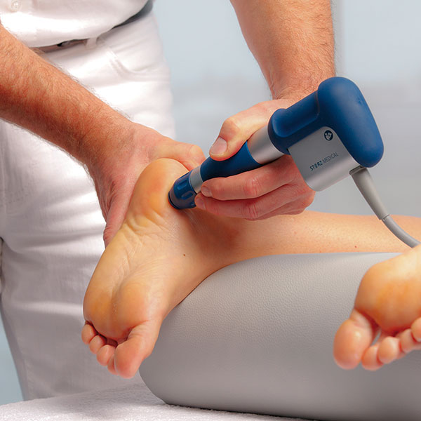 Radial Shockwave therapy on woman's foot